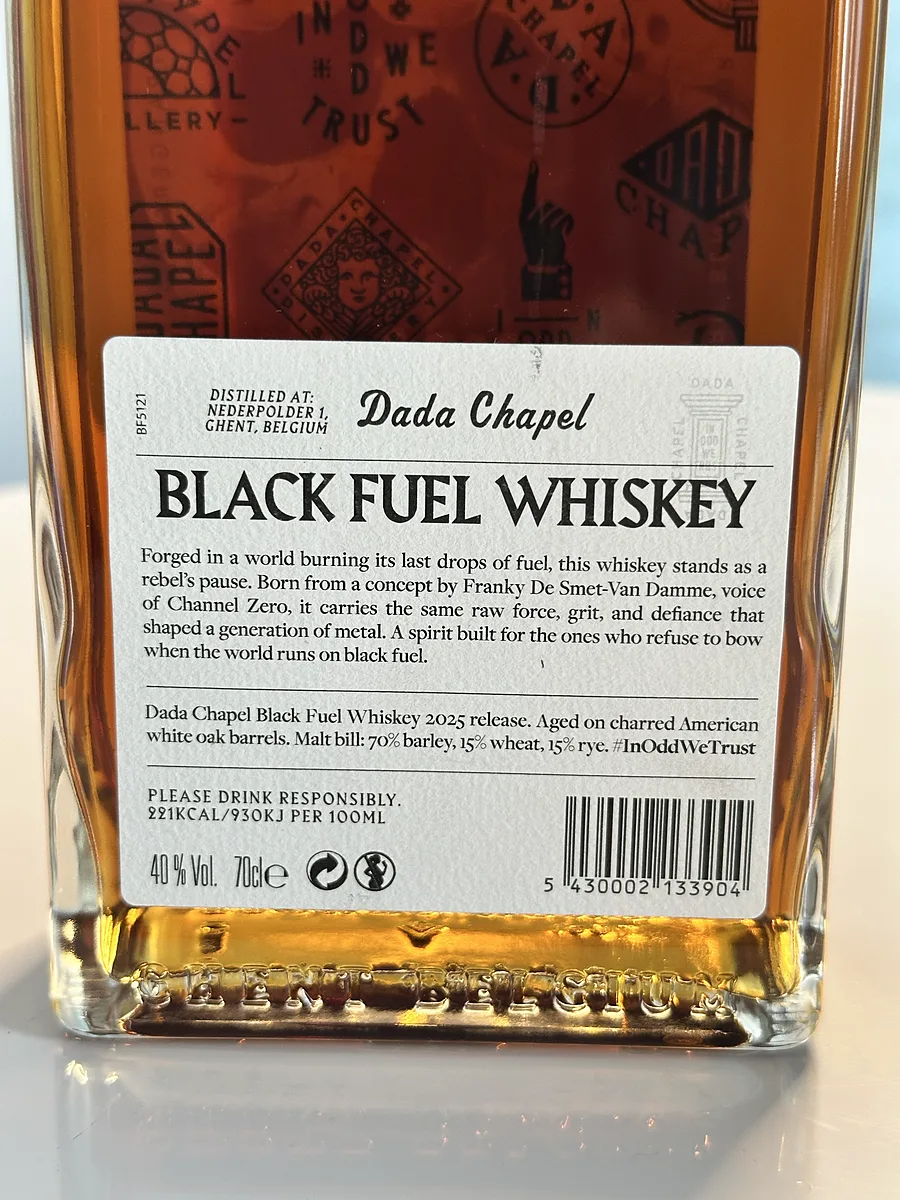 Achteretiket Black Fuel Whiskey