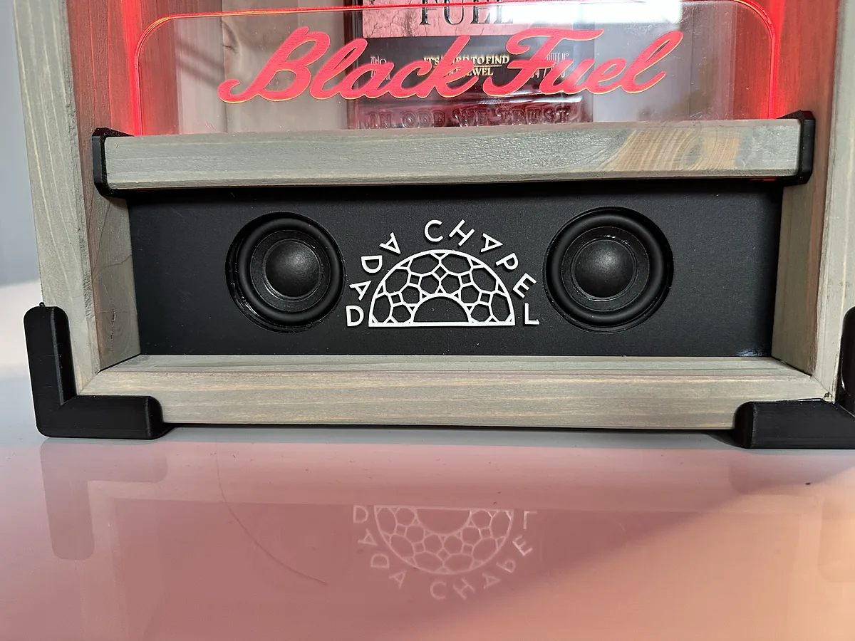 Black Fuel neon-schriftuur in rood, handgemaakt door HammerX Design